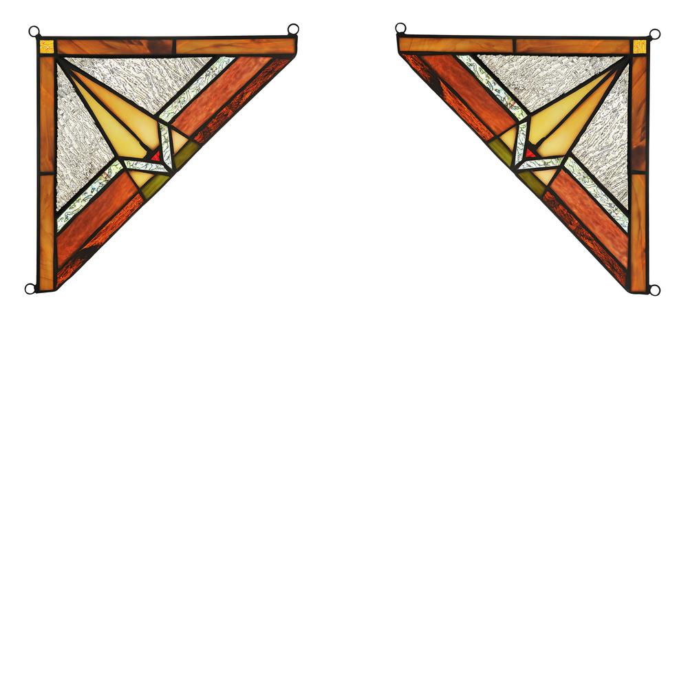 DESMUND Mission Tiffany-glass Window Panel 8" Wide. Picture 2