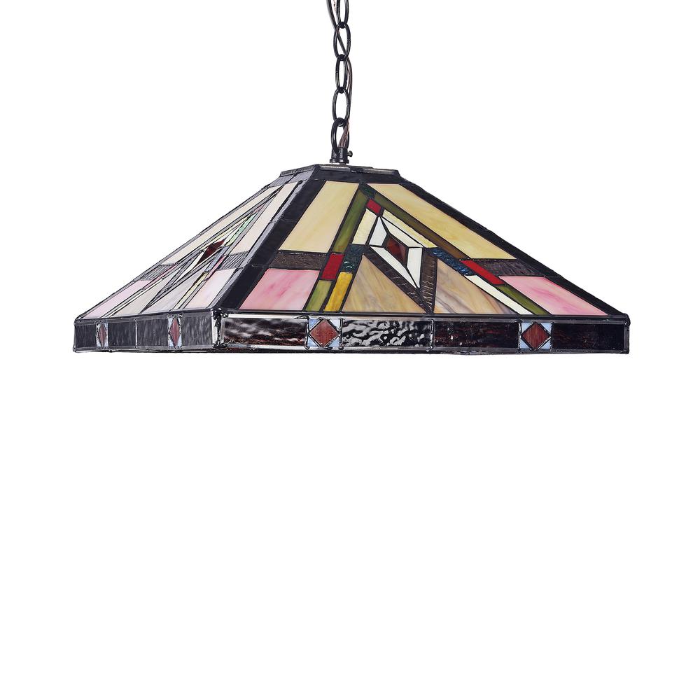 MANNIX Mission 2 Light Blackish Bronze Ceiling Pendant 16" Wide. Picture 3
