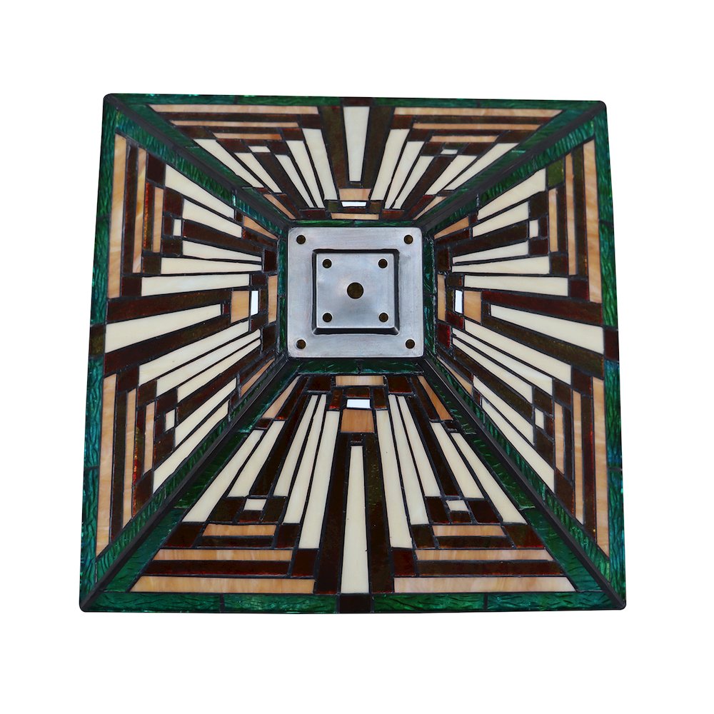 Firman Tiffany-Style 2-Light Mission Ceiling Pendant 16" Shade. Picture 3