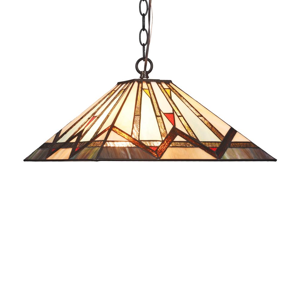 MANTON Mission 2 Light Blackish Bronze Ceiling Pendant 16" Wide. Picture 4