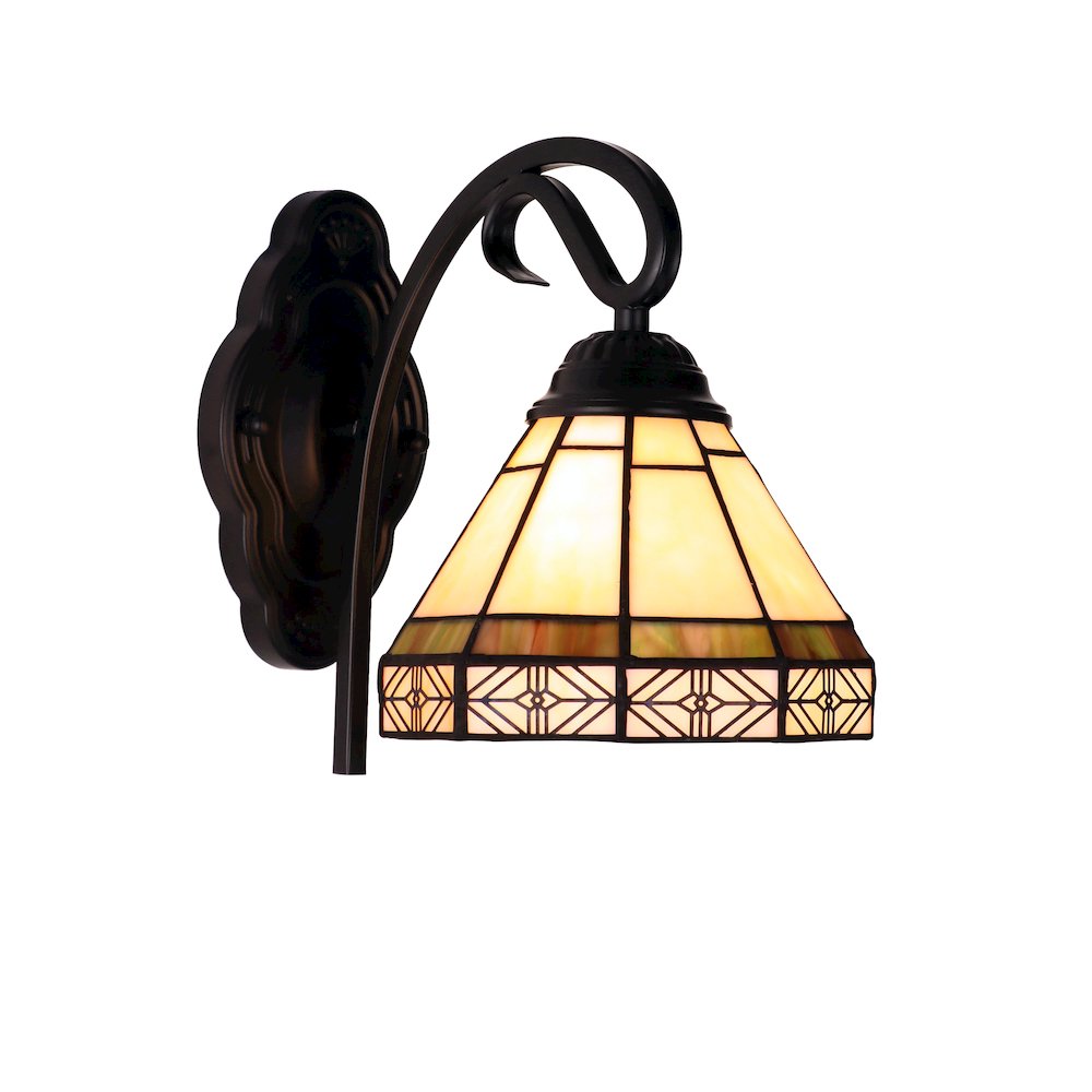 Belle Mission-Style 1- Light Blackish Bronze Finish Wall Sconce 7" Shade. Picture 1