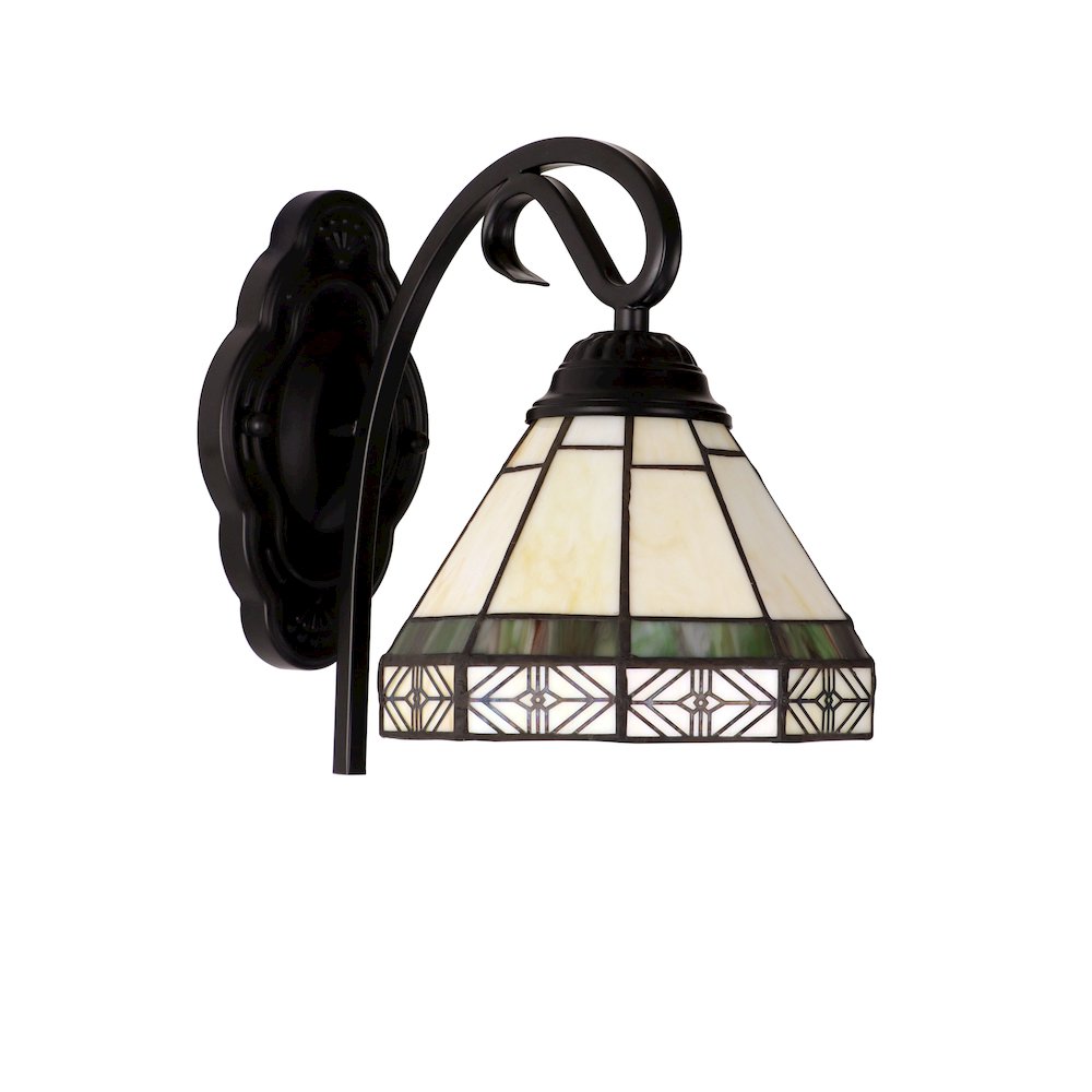 Belle Mission-Style 1- Light Blackish Bronze Finish Wall Sconce 7" Shade. Picture 2