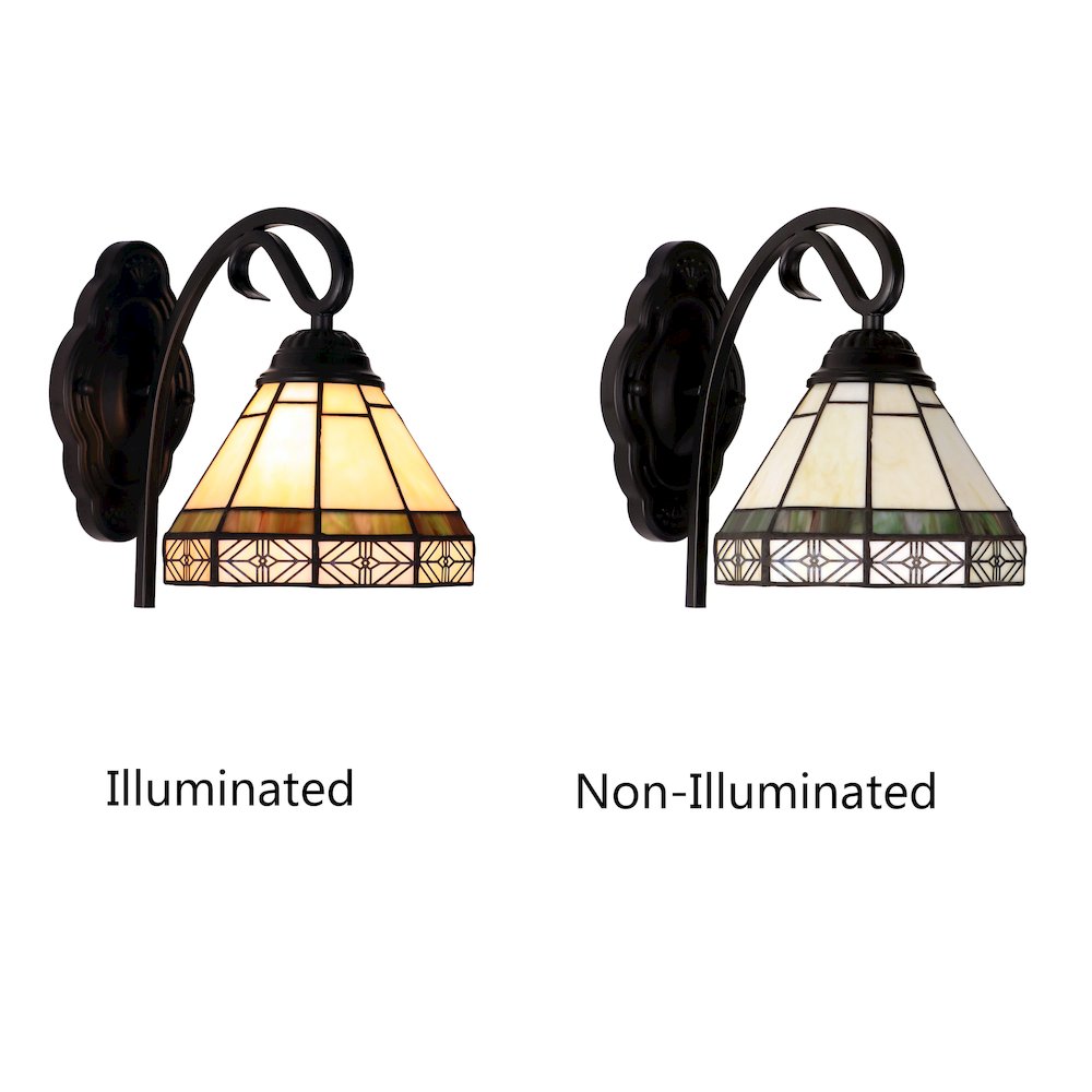 Belle Mission-Style 1- Light Blackish Bronze Finish Wall Sconce 7" Shade. Picture 4