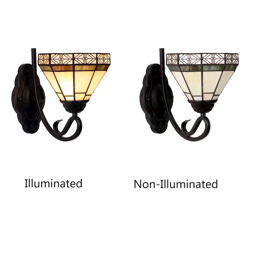 Belle Mission-Style 1- Light Blackish Bronze Finish Wall Sconce 7" Shade. Picture 5