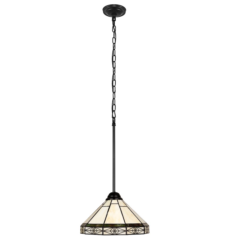 Belle Mission-Style 1-Light Blackish Bronze Finish Mini Pendant 12" Shade. Picture 2