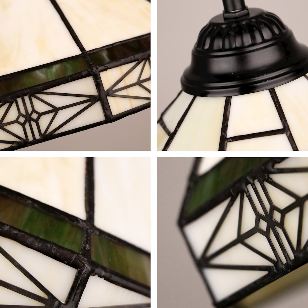 Belle Mission-Style 1-Light Blackish Bronze Finish Mini Pendant 12" Shade. Picture 3
