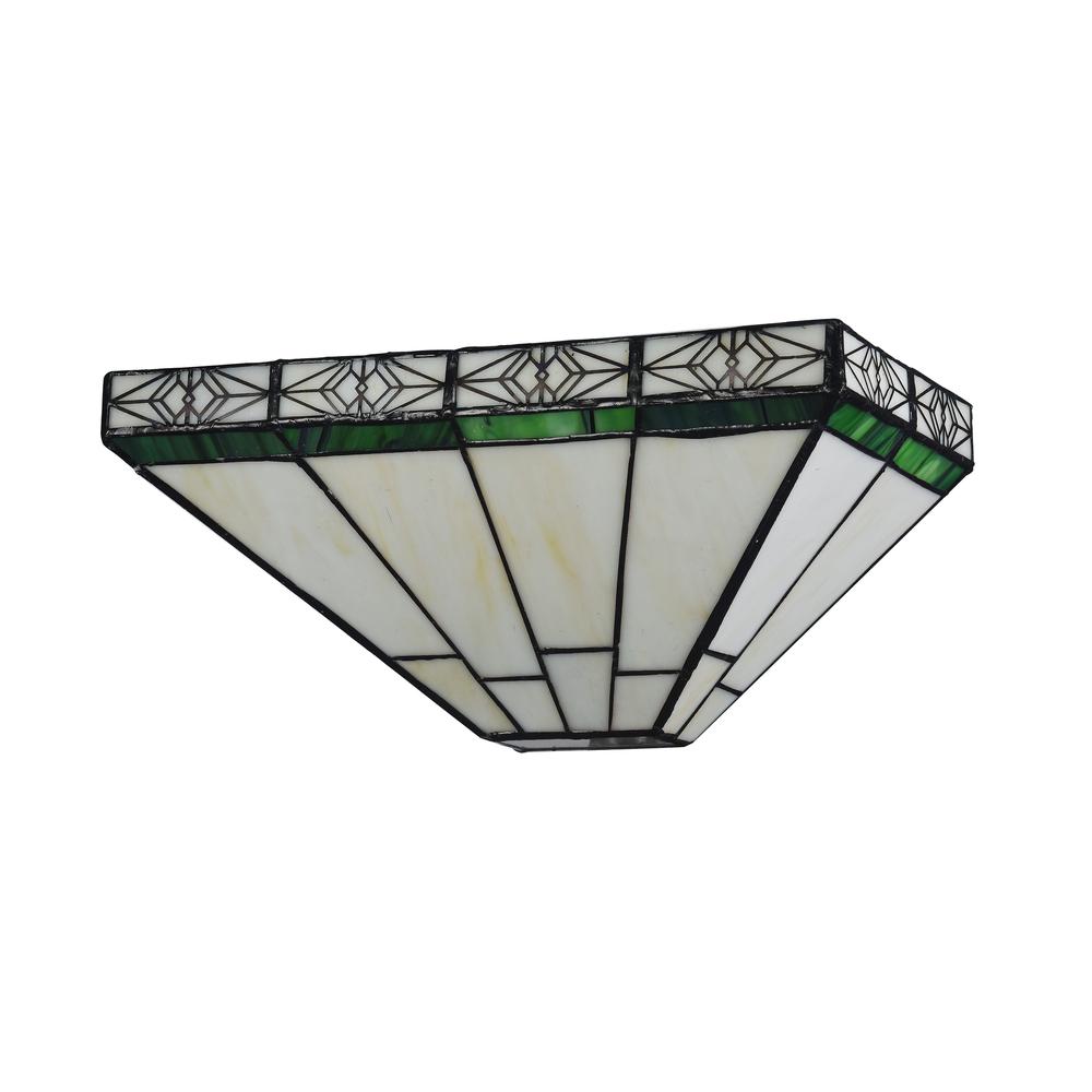 THEROS Tiffany-style 1 Light Mission Indoor Wall Sconce 12" Wide. Picture 3