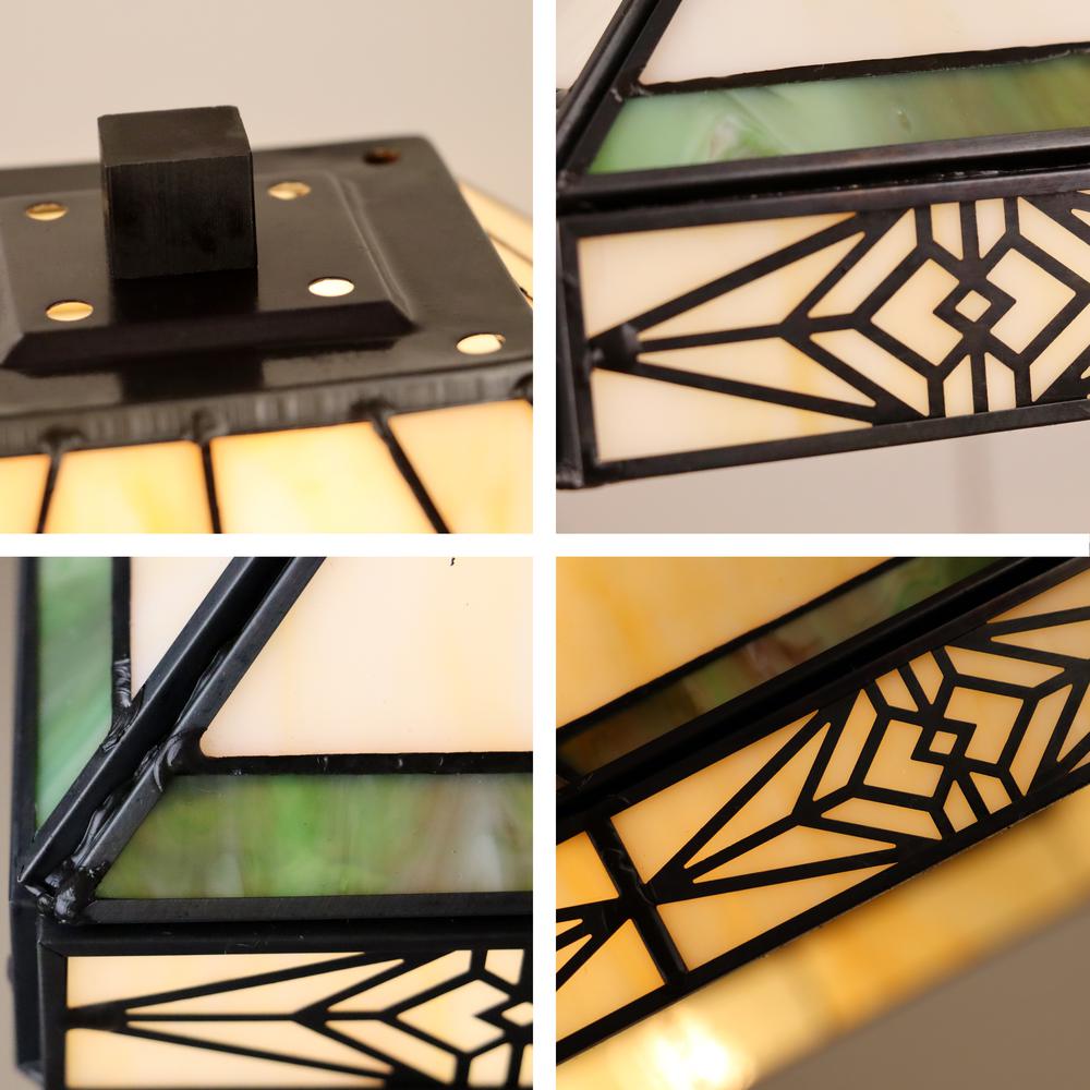 Mission-Style 3-Light Blackish Bronze Finish Double Lit Table Lamp 16" Shade. Picture 4