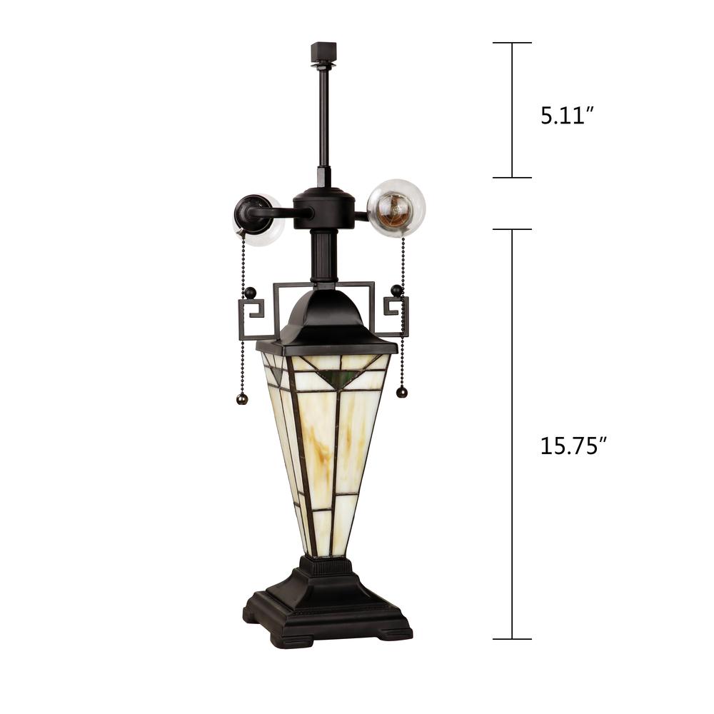 Mission-Style 3-Light Blackish Bronze Finish Double Lit Table Lamp 16" Shade. Picture 7