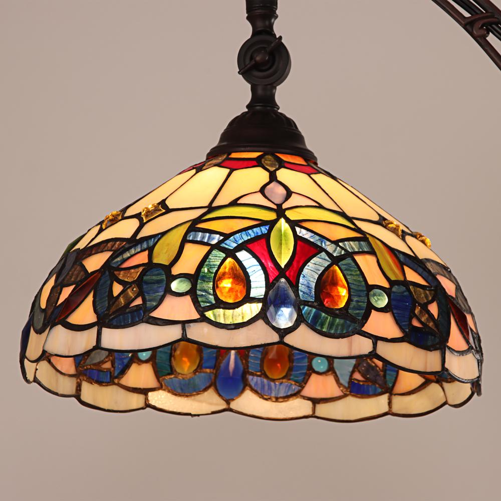 CHLOE Lighting SERENITY Victorian Tiffany-style Dark Bronze 1 Light Reading Floor Lamp 11" Wide. Picture 3