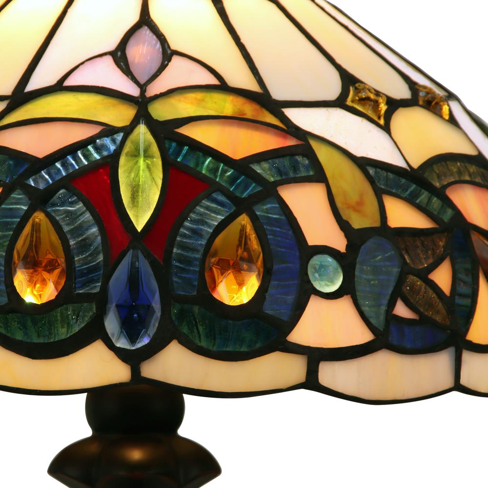 CHLOE Lighting SERENITY Tiffany-style Victorian Dark Bronze 1 Light Table Lamp 12" Shade. Picture 3