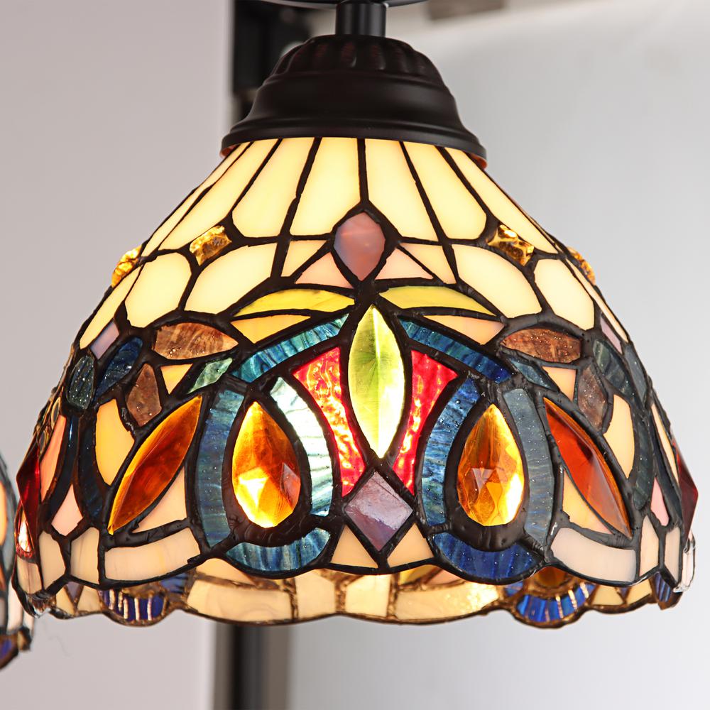 CHLOE Lighting SERENITY Victorian Tiffany-style Dark Bronze 3 Light Mini Chandelier 22" Wide. Picture 4