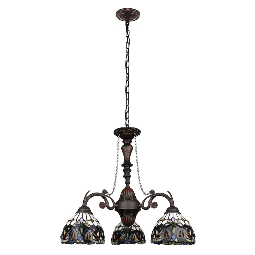 SERENITY Victorian-Style 3-Light Dark Bronze Finish Mini Chandelier 24" Wide. Picture 2