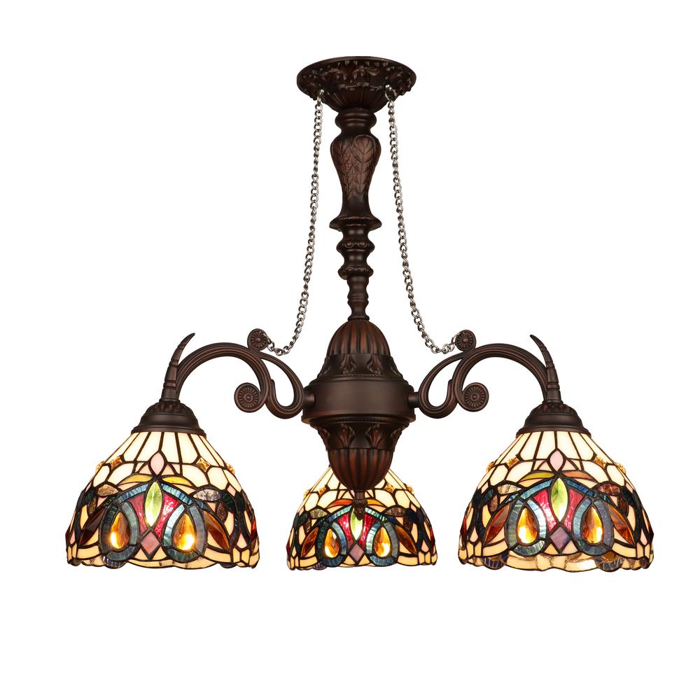 SERENITY Victorian-Style 3-Light Dark Bronze Finish Mini Chandelier 24" Wide. Picture 3