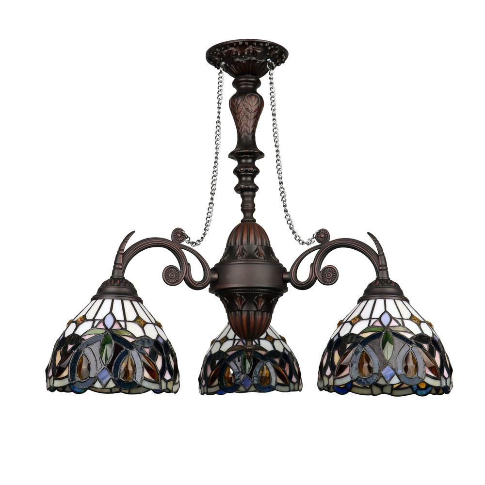 SERENITY Victorian-Style 3-Light Dark Bronze Finish Mini Chandelier 24" Wide. Picture 5