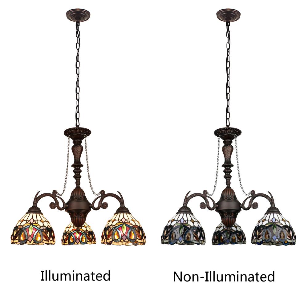 SERENITY Victorian-Style 3-Light Dark Bronze Finish Mini Chandelier 24" Wide. Picture 6
