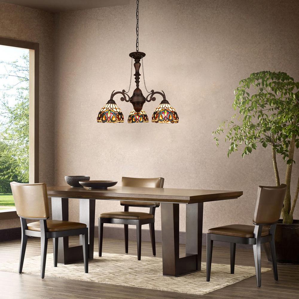 SERENITY Victorian-Style 3-Light Dark Bronze Finish Mini Chandelier 24" Wide. Picture 7
