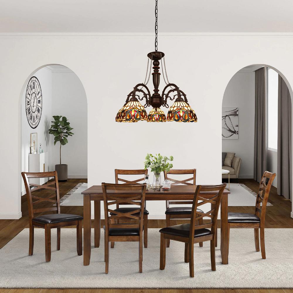 SERENITY Victorian-Style 5-Light Dark Bronze Finish Large Chandelier 27" Wide. Picture 7