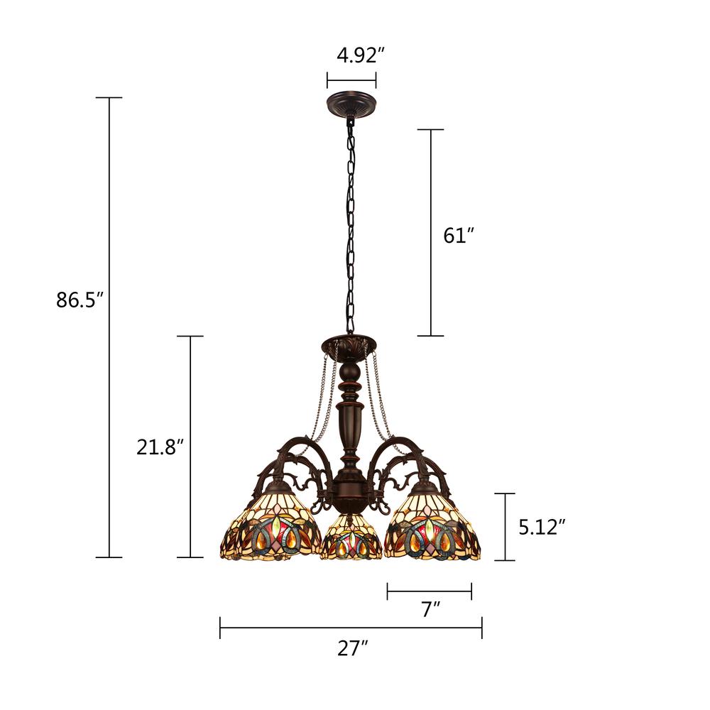SERENITY Victorian-Style 5-Light Dark Bronze Finish Large Chandelier 27" Wide. Picture 8