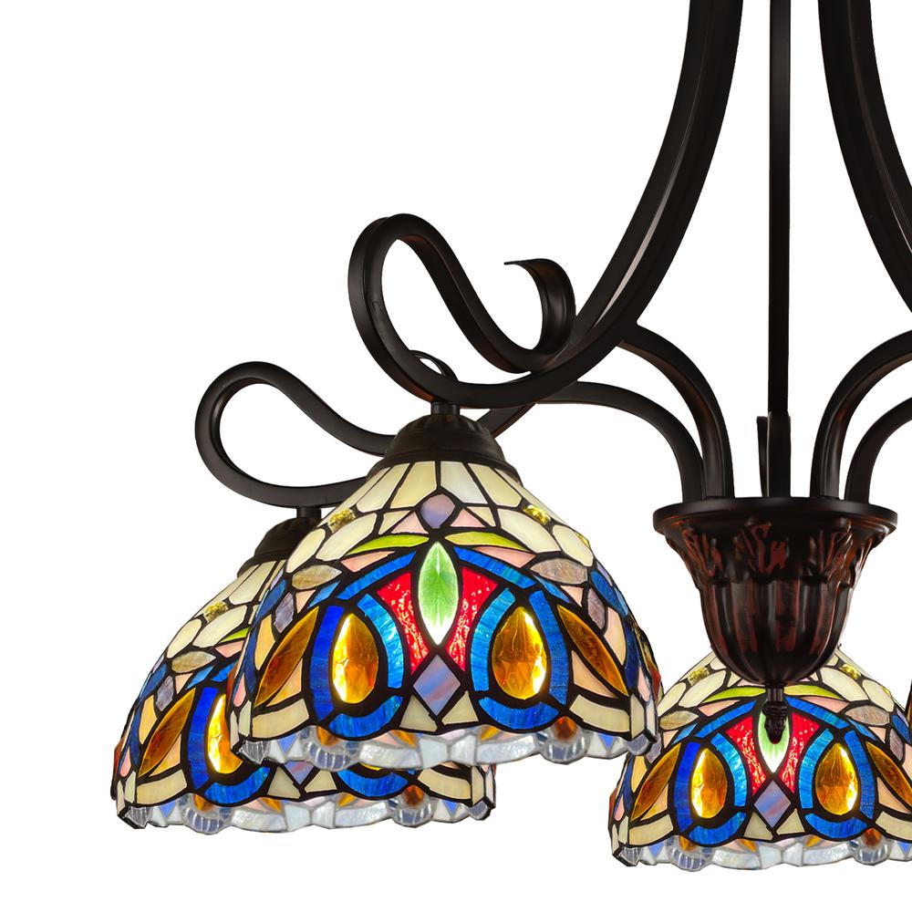 CHLOE Lighting SERENITY Victorian Tiffany-Style Dark Bronze 5 Light Large Chandelier 27" Wide. Picture 3