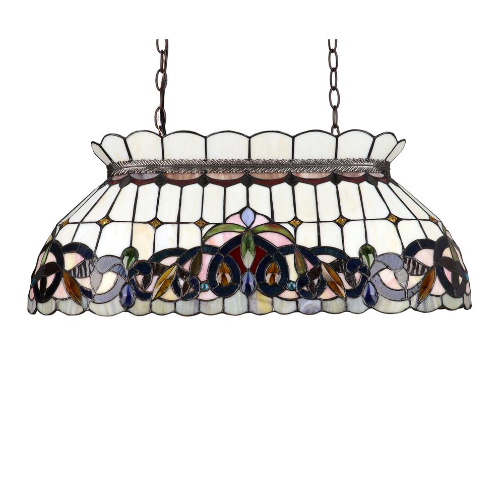 SERENITY Victorian-Style 3-Light Dark Bronze Finish Island Pendant 28" Wide. Picture 4