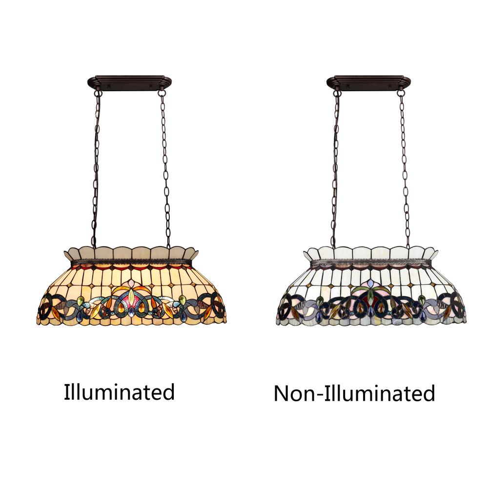 SERENITY Victorian-Style 3-Light Dark Bronze Finish Island Pendant 28" Wide. Picture 6