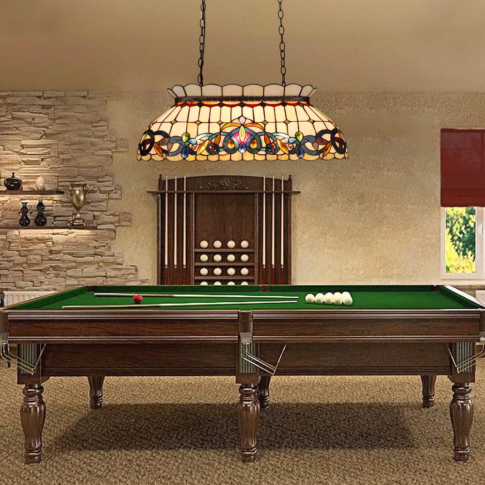 SERENITY Victorian-Style 3-Light Dark Bronze Finish Island Pendant 28" Wide. Picture 7