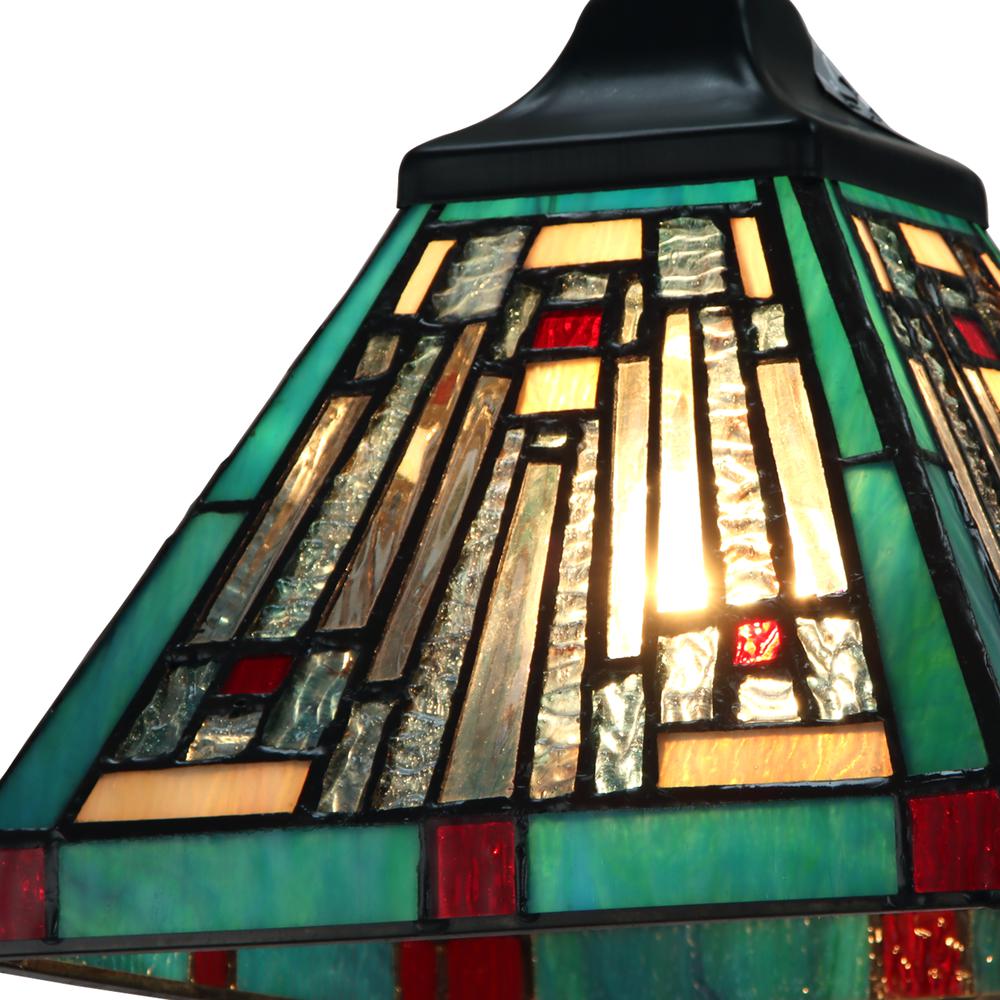 CHLOE Lighting INNES Tiffany-style Dark Bronze 1 Light Mini Pendant 8" Wide. Picture 3