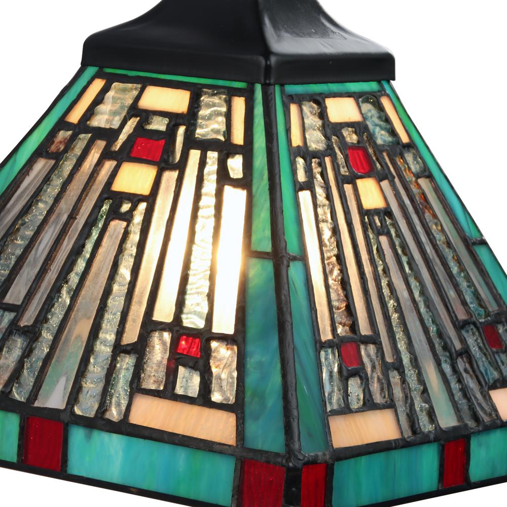 CHLOE Lighting INNES Mission Tiffany-style Blackish Bronze 1 Light Wall Sconce 8" Wide. Picture 4