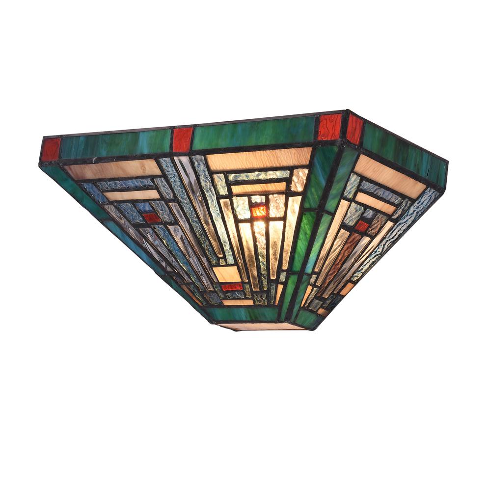 CHLOE Lighting INNES Tiffany-style Blackish Bronze 1 Light Mission Indoor Wall Sconce 12" Wide. Picture 1