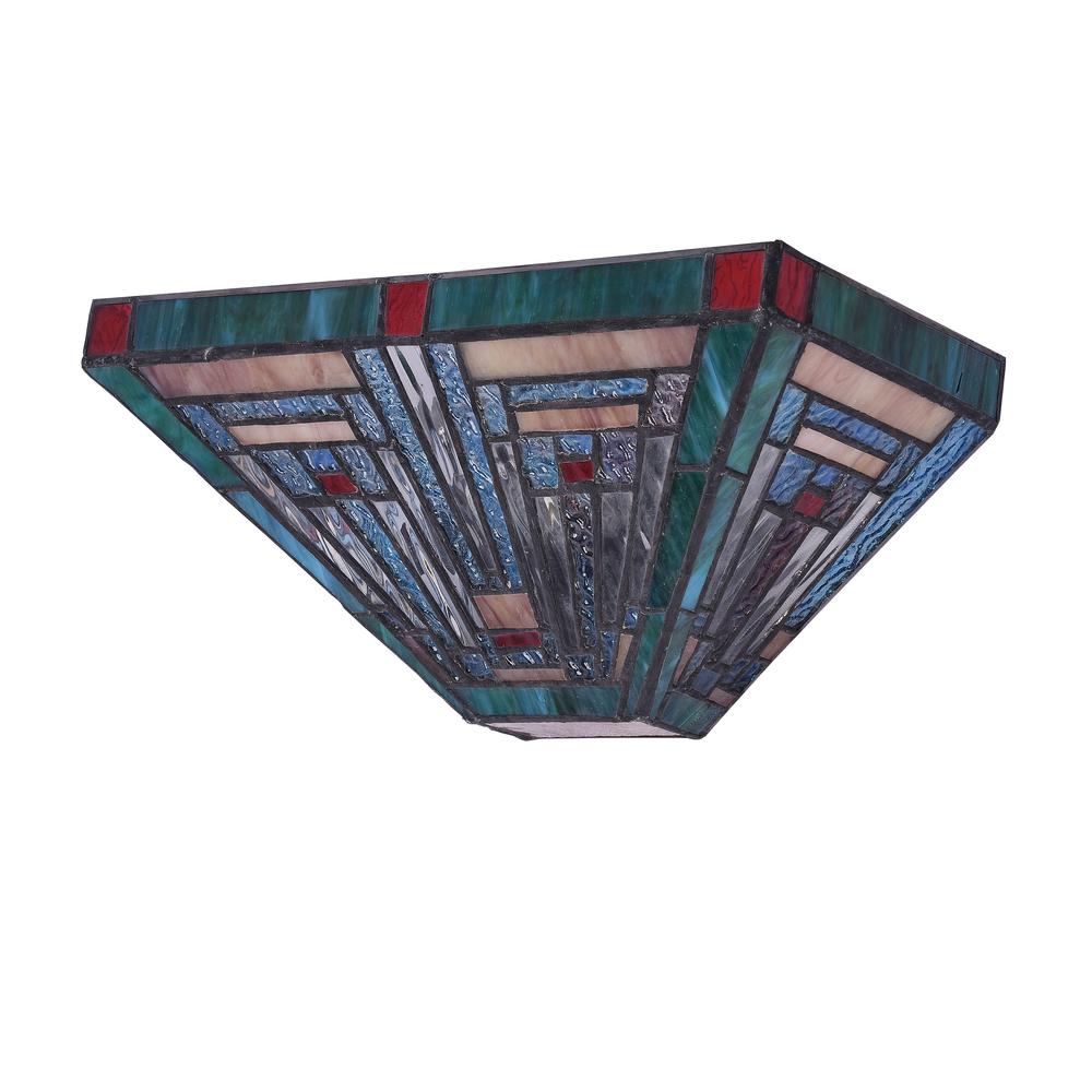 CHLOE Lighting INNES Tiffany-style Blackish Bronze 1 Light Mission Indoor Wall Sconce 12" Wide. Picture 2