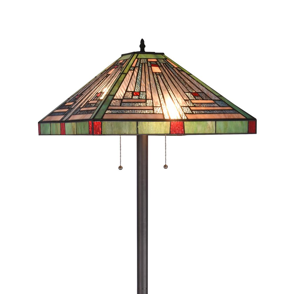 CHLOE Lighting INNES Tiffany-style Blackish Bronze 2 Light Victorian Floor Lamp 18" Shade. Picture 3