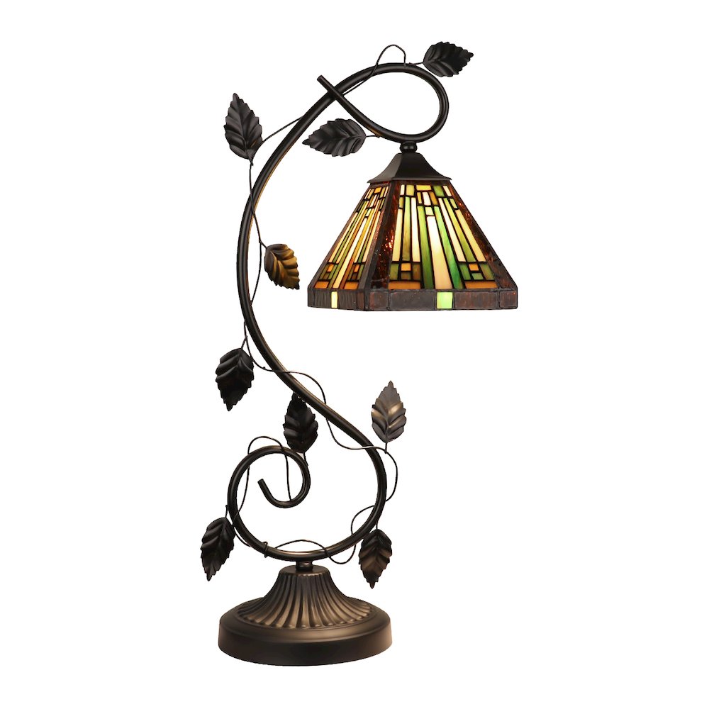 Innes Tiffany-Style 1-Light Mission Accent Table Lamp 6" Shade. Picture 1