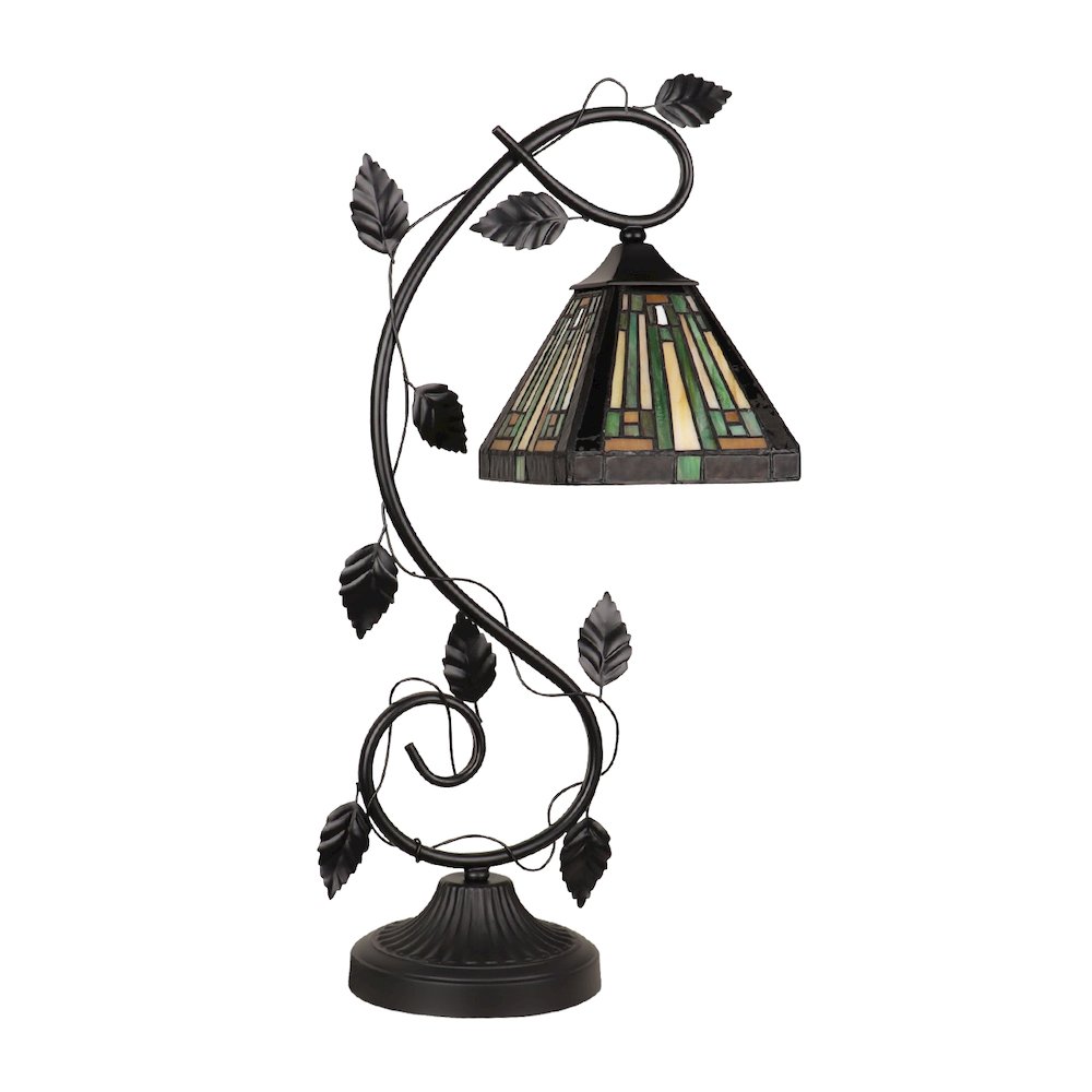 Innes Tiffany-Style 1-Light Mission Accent Table Lamp 6" Shade. Picture 2