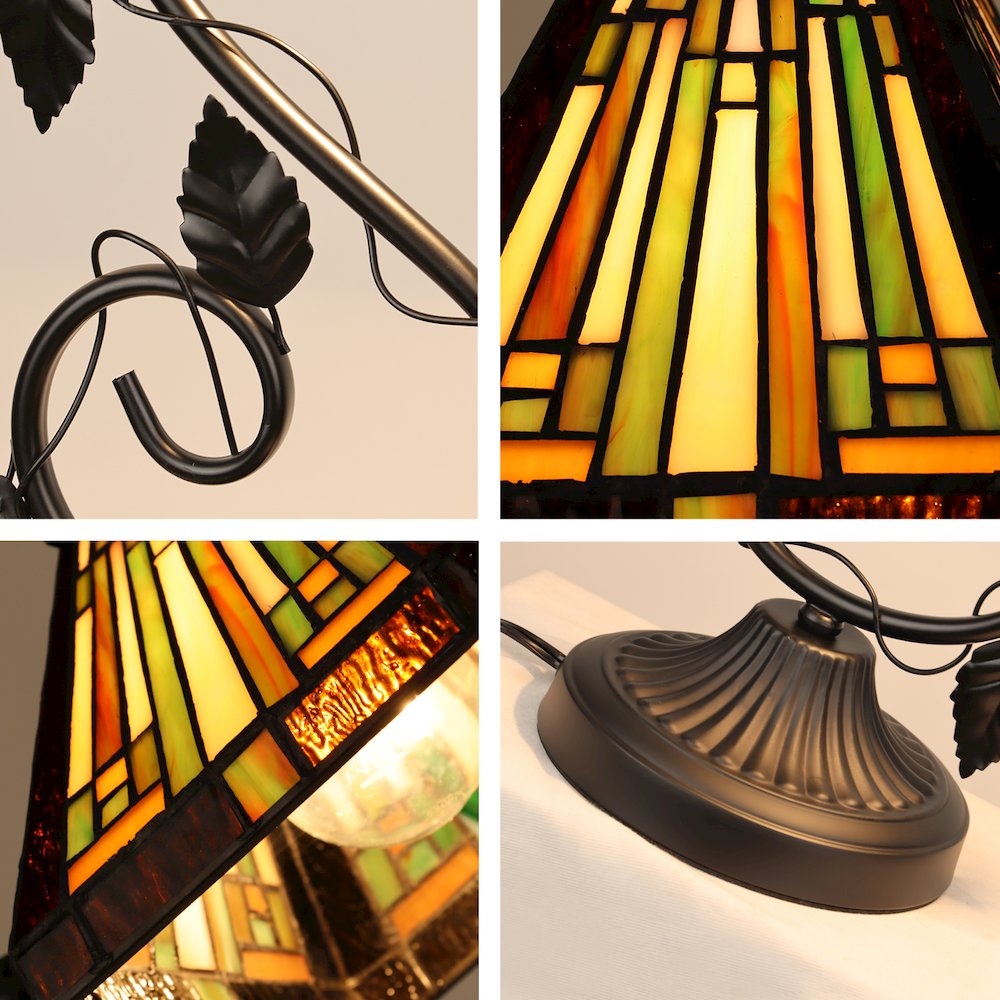 Innes Tiffany-Style 1-Light Mission Accent Table Lamp 6" Shade. Picture 4