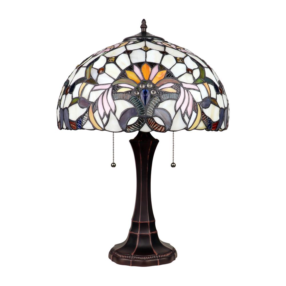 CLAIRE Victorian-Style 2-Light Dark Bronze Finish Table Lamp 16" Wide. Picture 2