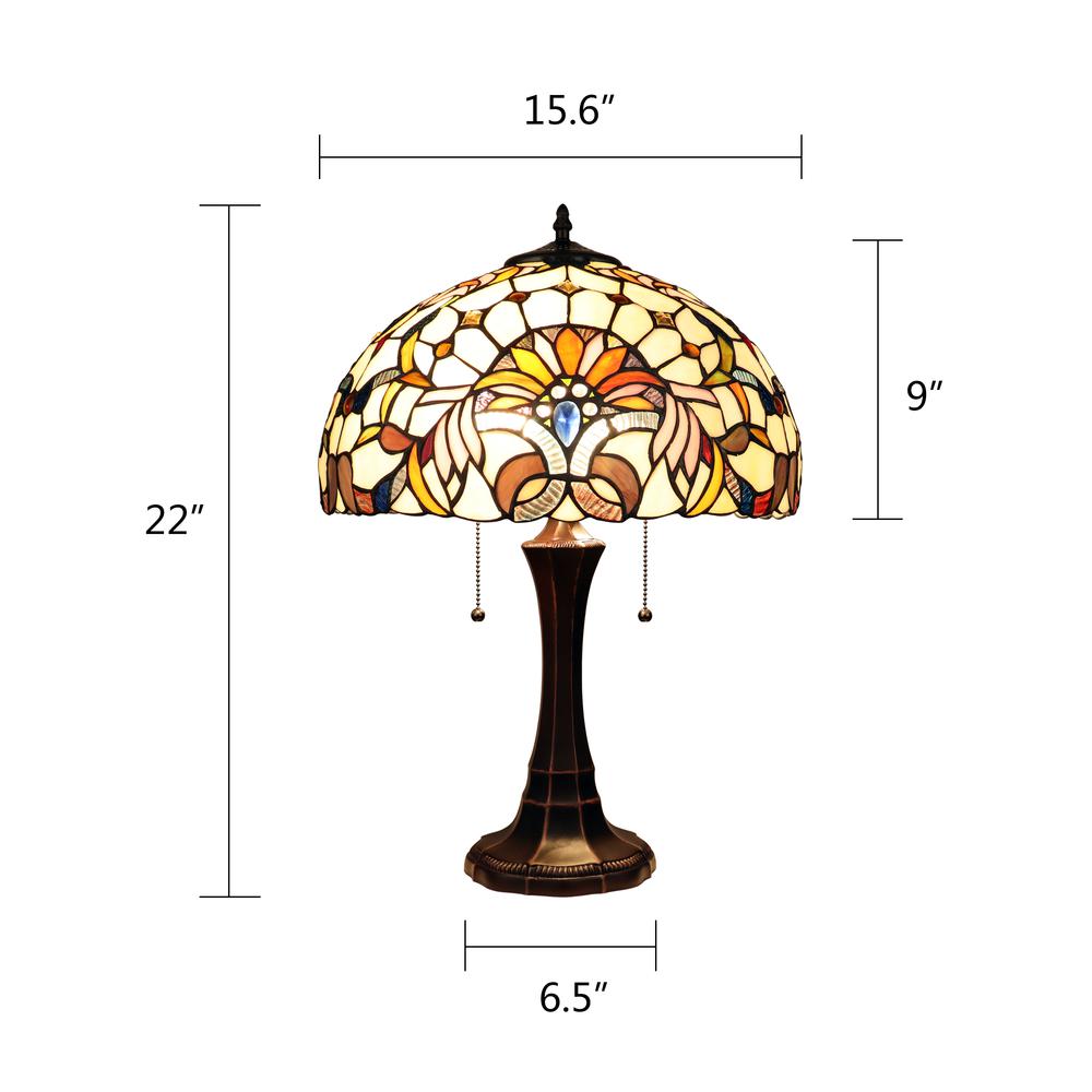 CLAIRE Victorian-Style 2-Light Dark Bronze Finish Table Lamp 16" Wide. Picture 8