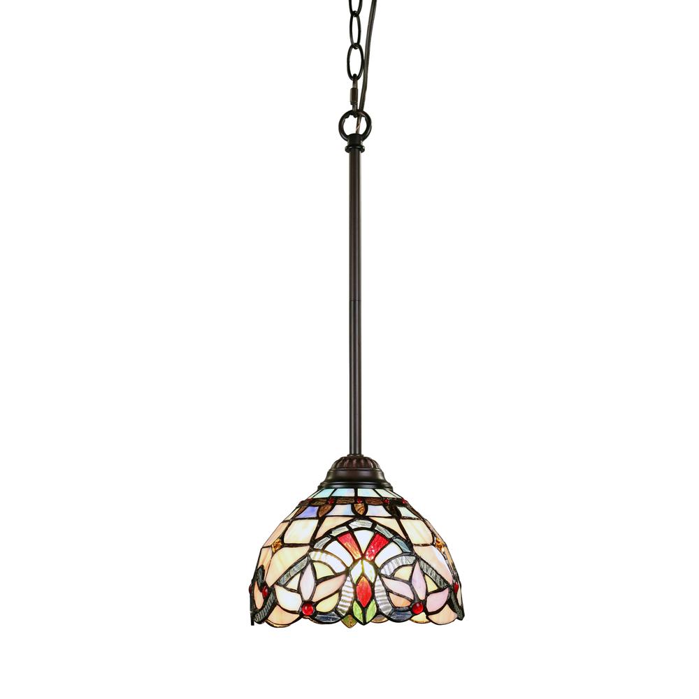 CHLOE Lighting GRENVILLE Victorian-Style Dark Bronze 1 Light Ceiling Mini Pendant 8" Wide. Picture 1