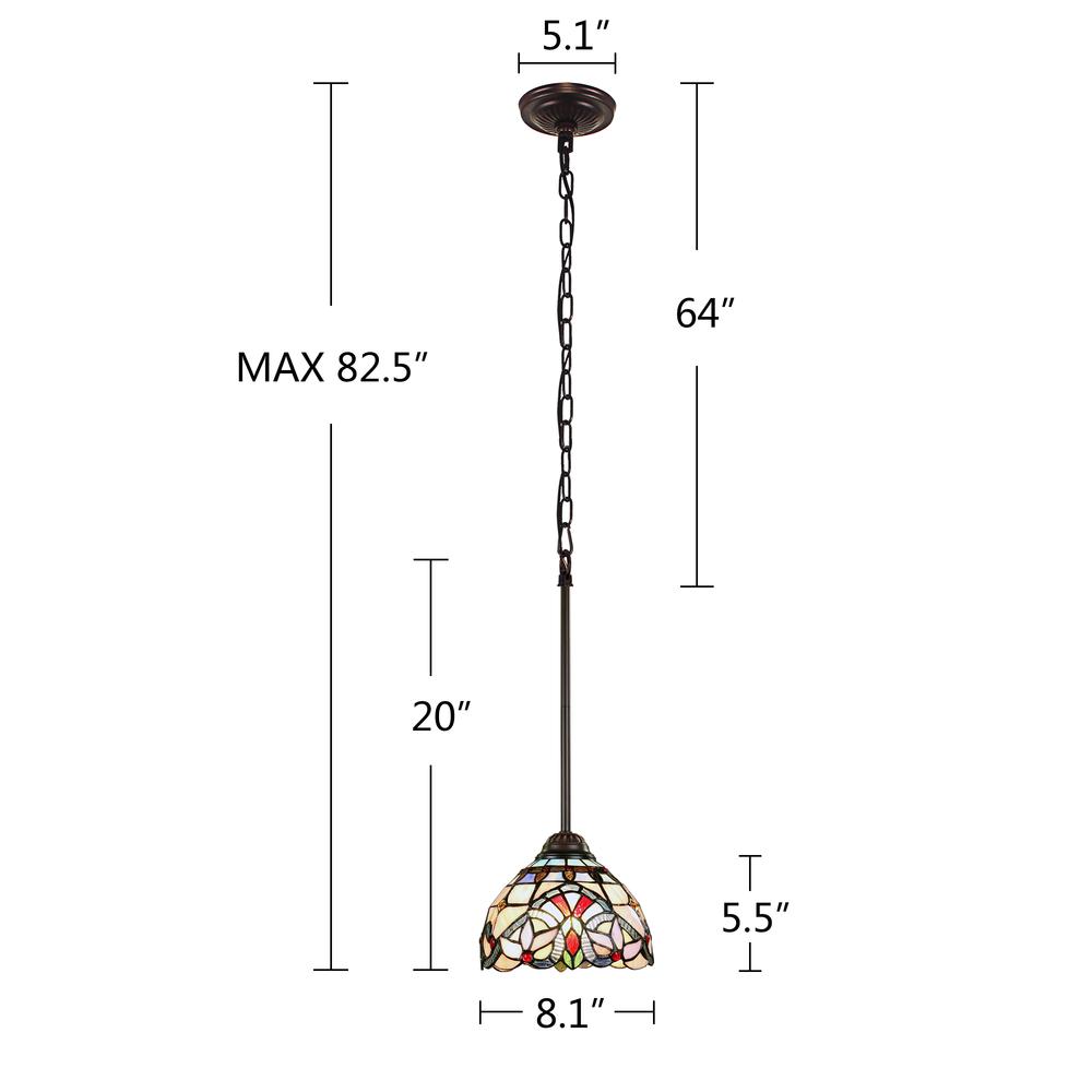 CHLOE Lighting GRENVILLE Victorian-Style Dark Bronze 1 Light Ceiling Mini Pendant 8" Wide. Picture 9
