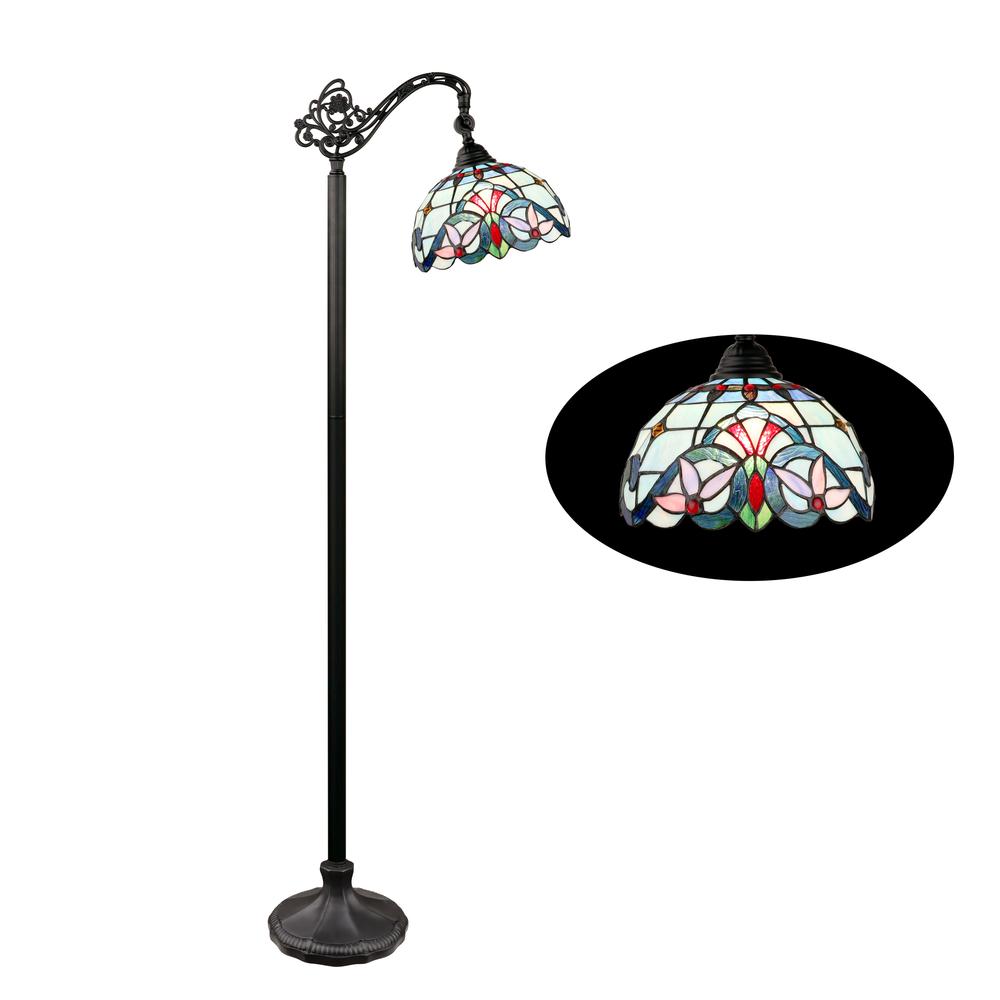 1-Light Dark Bronze Finish Reading Floor Lamp 11" Shade. Picture 6