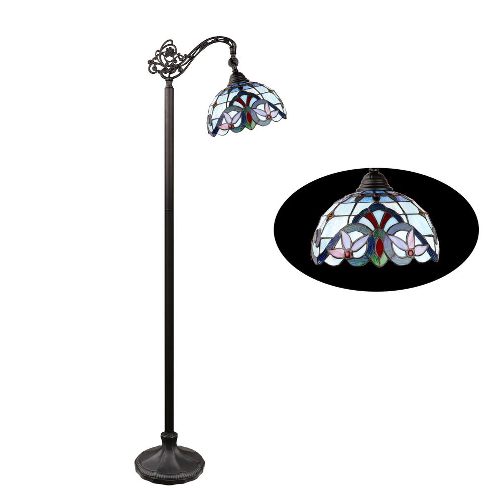 1-Light Dark Bronze Finish Reading Floor Lamp 11" Shade. Picture 7