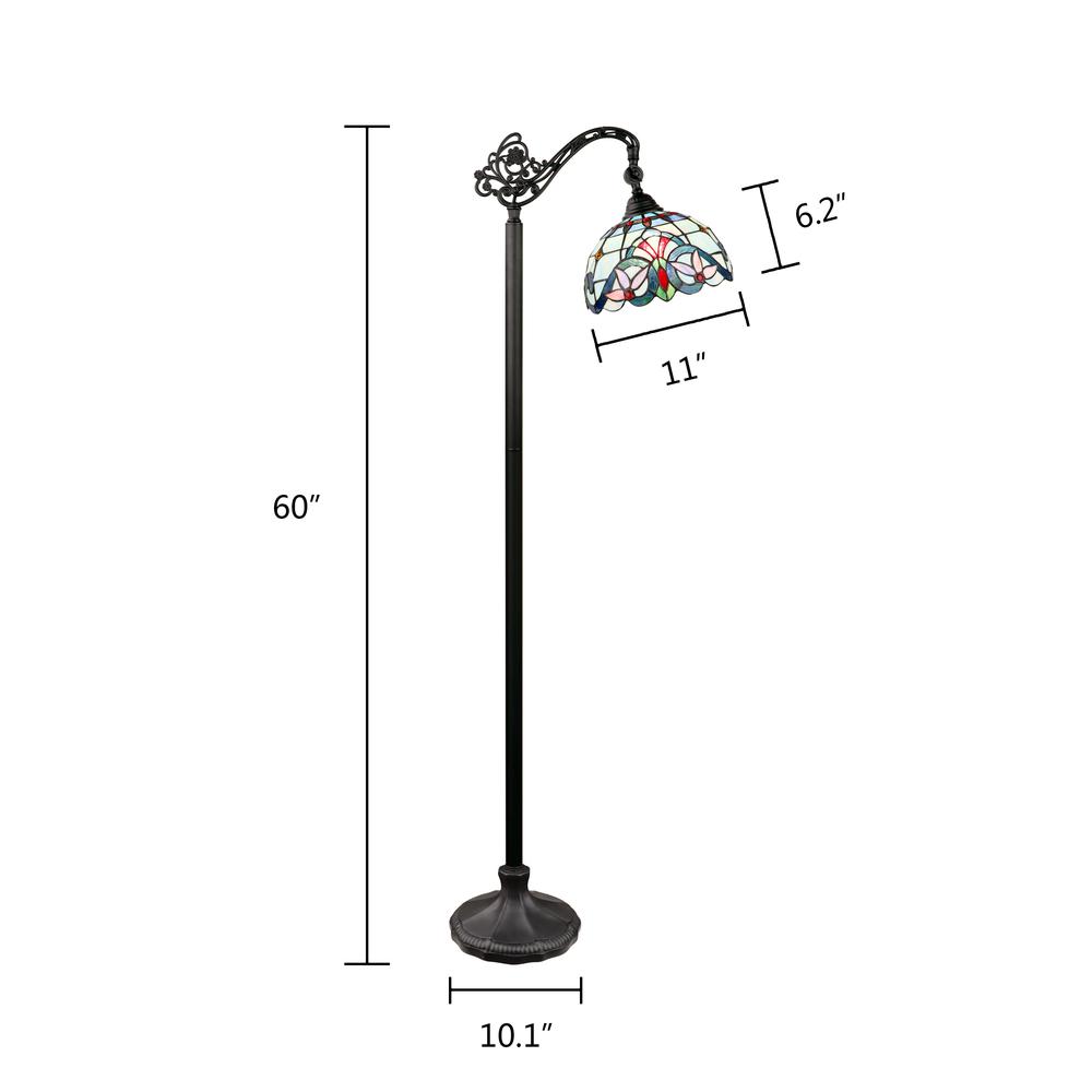 1-Light Dark Bronze Finish Reading Floor Lamp 11" Shade. Picture 5