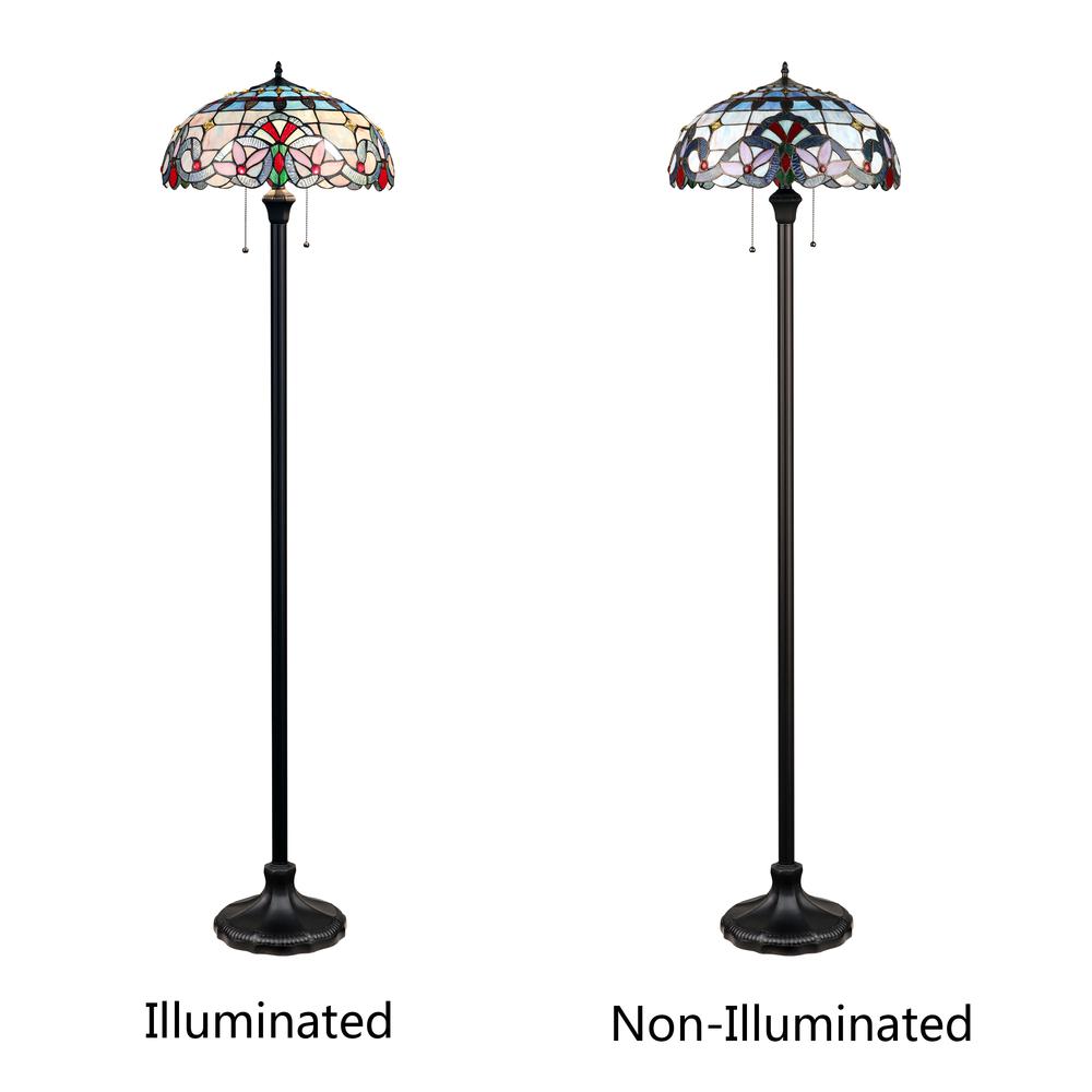 CHLOE Lighting GRENVILLE Victorian-Style Dark Bronze 2 Light Floor Lamp 18" Wide. Picture 5