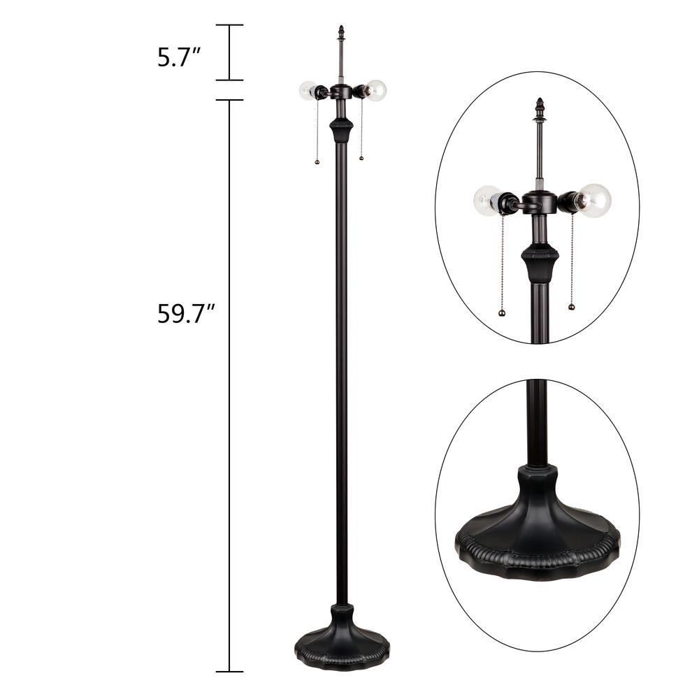 CHLOE Lighting GRENVILLE Victorian-Style Dark Bronze 2 Light Floor Lamp 18" Wide. Picture 7