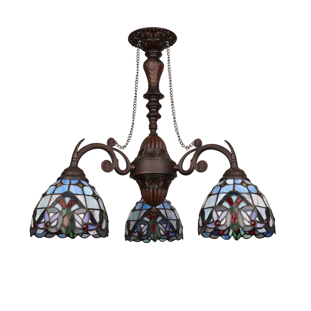 Grenville Victorian-Style Dark Bronze 3-Light Mini Chandelier 24" Wide. Picture 2