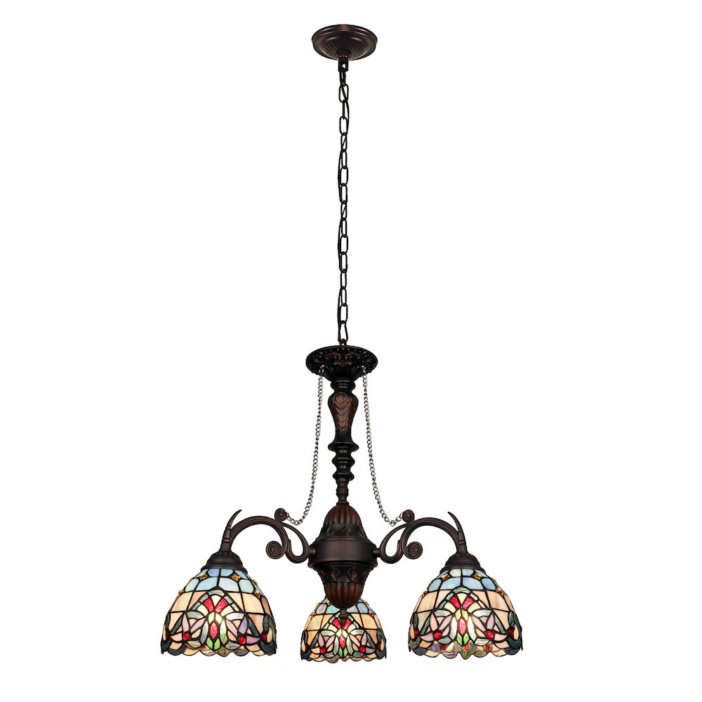 Grenville Victorian-Style Dark Bronze 3-Light Mini Chandelier 24" Wide. Picture 3