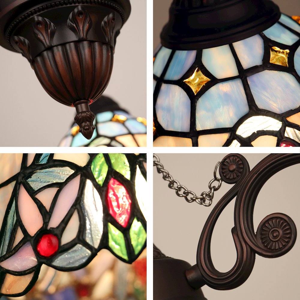 Grenville Victorian-Style Dark Bronze 3-Light Mini Chandelier 24" Wide. Picture 5