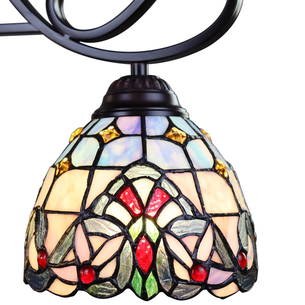 CHLOE Lighting GRENVILLE Tiffany-Style Blackish Bronze 3-Light Victorian Mini-Chandelier 25" Wide. Picture 3