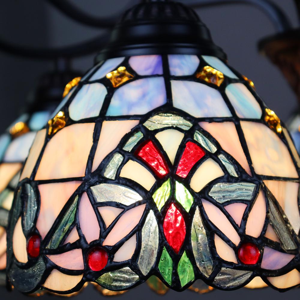 CHLOE Lighting GRENVILLE Victorian Tiffany-Style Dark Bronze 5 Light Chandelier 25" Wide. Picture 2