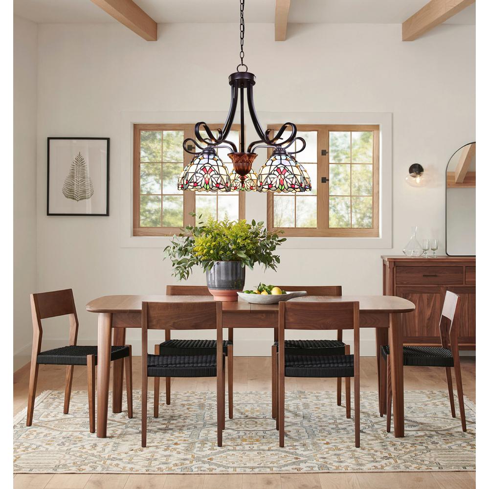 CHLOE Lighting GRENVILLE Victorian Tiffany-Style Dark Bronze 5 Light Chandelier 25" Wide. Picture 7
